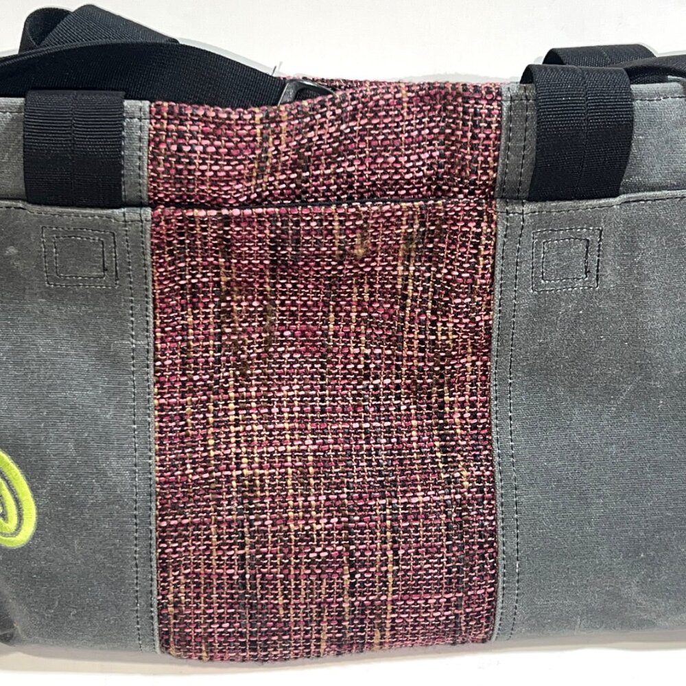 Timbuk2 Gray Canvas Tweed Colorblock M Messenger Tote Crossbody Travel Adj Bag - Picture 2 of 15